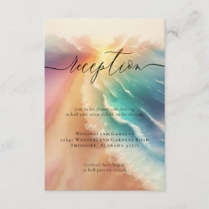 Carte D'accompagnement Sun Beach Ocean Rose Wedding Détails de la récepti