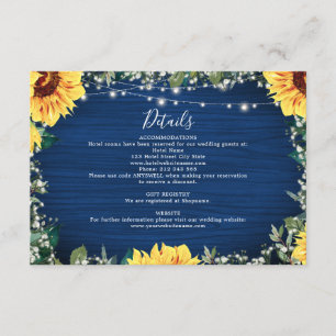 Carte D'accompagnement Sunflower Navy Babys Respiration Lights Détails du