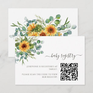 Carte D'accompagnement Sunflower Sunshine Baby shower d'automne QR Code