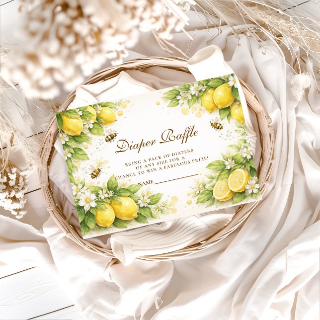 Carte D'accompagnement Sunny Lemon Honey Bee Diapper Raffle (Créateur téléchargé)