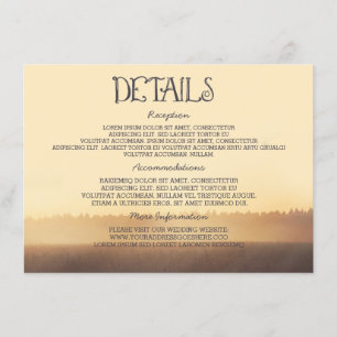 Carte D'accompagnement Sunset Misty Soirée Mariage Informations clients