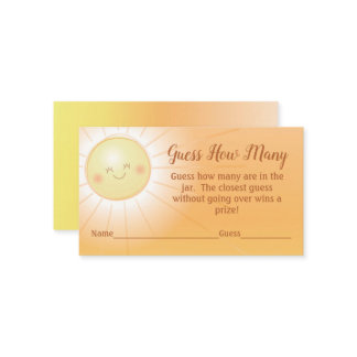 Carte D'accompagnement Sunshine Baby shower Jeu de devination