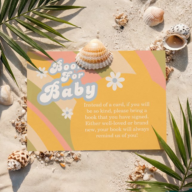 Carte D'accompagnement Super Pastel Retro Livres Pour Baby shower (Créateur téléchargé)