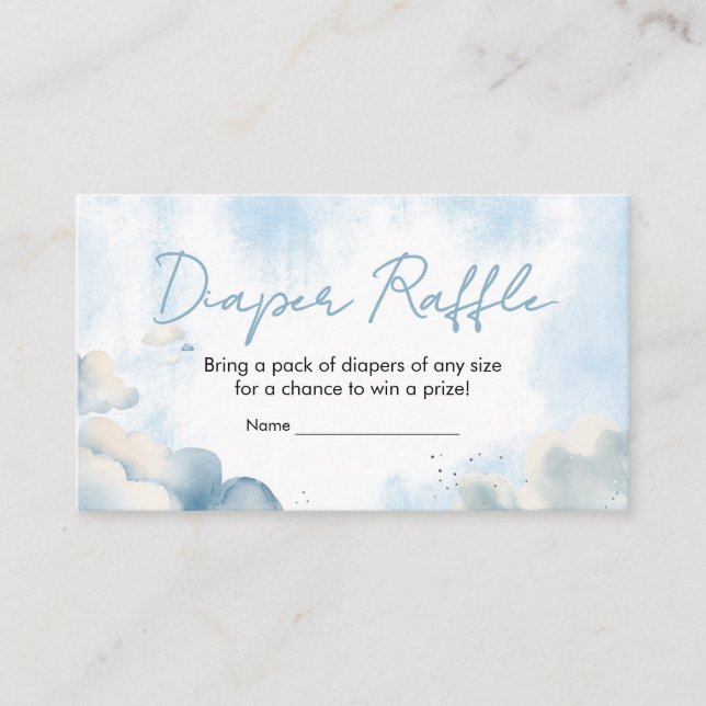 Carte D'accompagnement Sur Cloud Neuf Baby shower Party Déchets (Devant)