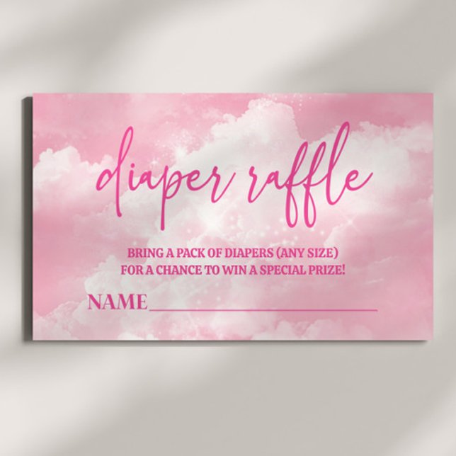 Carte D'accompagnement Sur Cloud Neuf Baby shower rose Déchets Raffin (Créateur téléchargé)