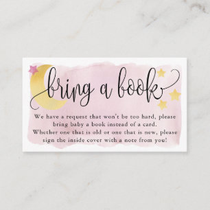 Carte D'accompagnement Sur la Lune, Baby shower rose demande