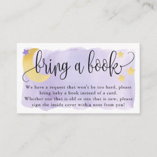 Carte D'accompagnement Sur la lune, demande de Baby shower violet