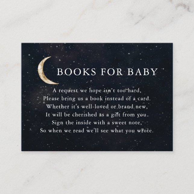 Carte D'accompagnement Sur La Lune Livres Baby shower Pour Bébé (Devant)