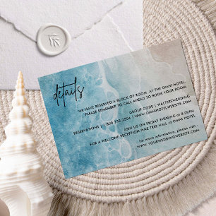 Carte D'accompagnement Sur La Plage Watercolor Beach Détails du mariage