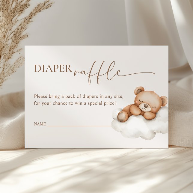 Carte D'accompagnement Sur le nuage neuf Baby shower de l'ours en peluche (Créateur téléchargé)