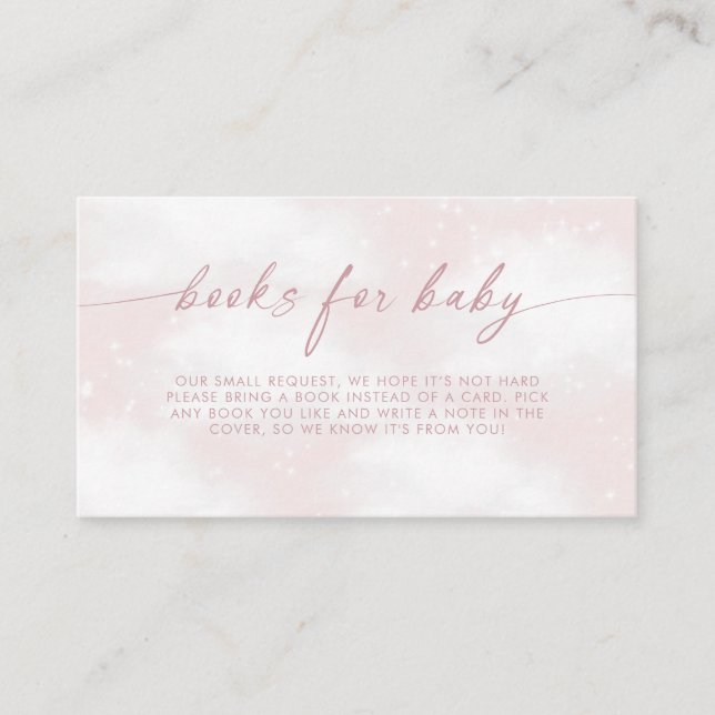 Carte D'accompagnement Sur un nuage rêveur rose livres pour bébé (Devant)