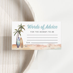 Carte D'accompagnement Surf Plage Panneaux Mots Conseil Baby shower