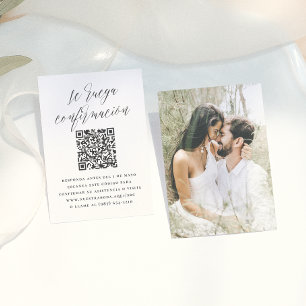 Carte D'accompagnement SVP confirmation Code QR RSVP de mariage