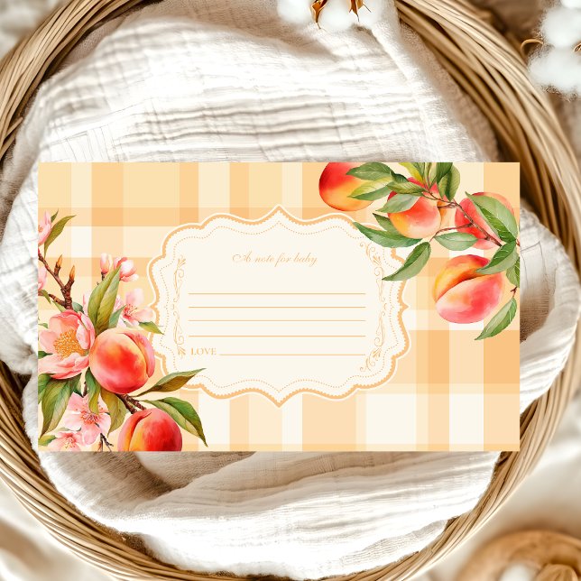 Carte D'accompagnement Sweet As A Peach Baby shower Note pour bébé (Créateur téléchargé)