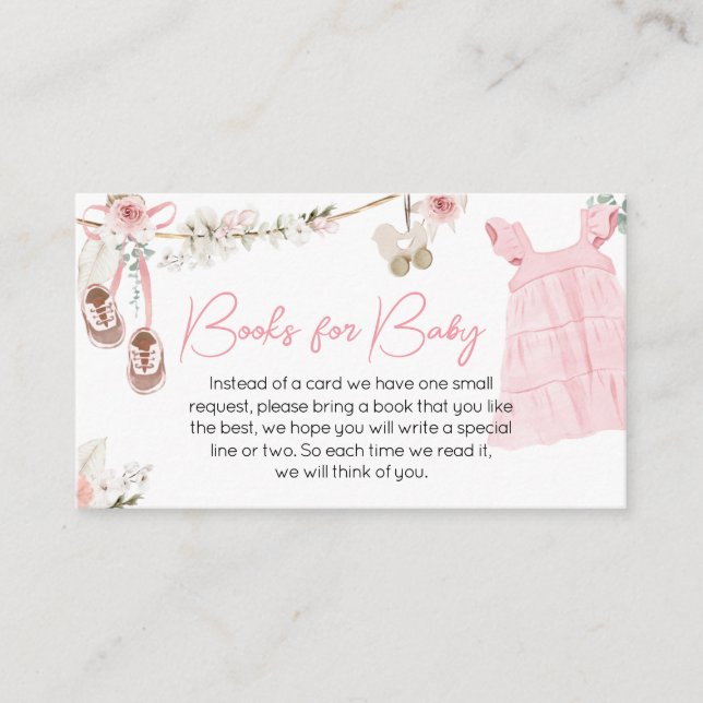 Carte D'accompagnement Sweet Baby Girl Boho Vêtements Livres pour bébé (Devant)
