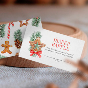 Carte D'accompagnement Sweet Cookie Christmas Diaper Raffle Baby shower