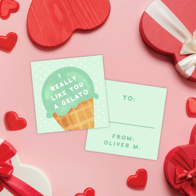Carte D'accompagnement Sweet Gelato Mint Classroom Valentine's Day Card (Créateur téléchargé)