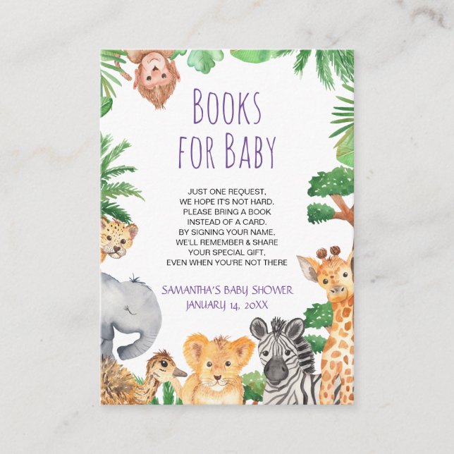 Carte D'accompagnement Sweet Jungle Safari Apportez un Baby shower de car (Devant)