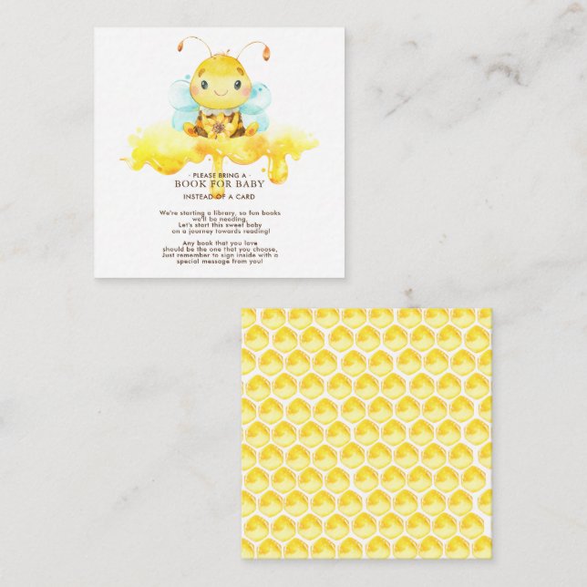 Carte D'accompagnement Sweet Little Honey Bee Book for Baby (Devant / Derrière)