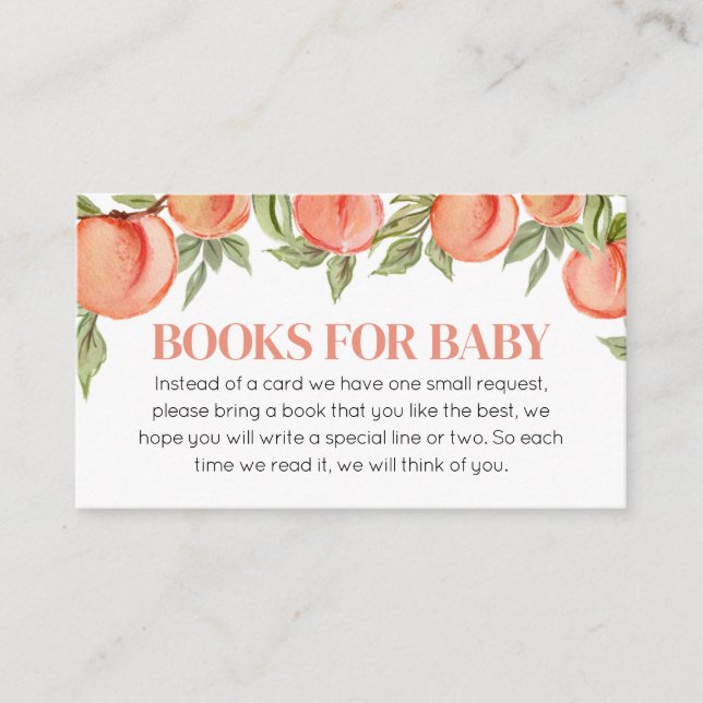 Carte D'accompagnement Sweet Little Peach Baby showers Livres pour bébé (Devant)