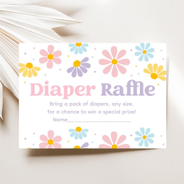 Carte D'accompagnement Sweet Pastel Daisy Baby shower Daisy Raffle de cou (Créateur téléchargé)