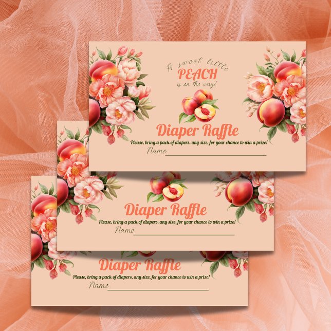 Carte D'accompagnement Sweet Petit Pêche Floral Baby shower Jeu de couche (Créateur téléchargé)