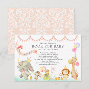 Carte D'accompagnement Sweet Safari Animaux Parade Douche Livre pour bébé