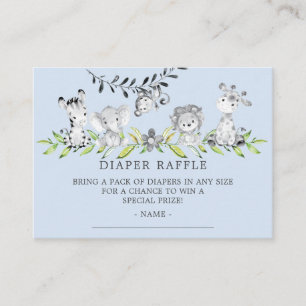 Carte D'accompagnement Sweet Safari Baby shower Déchets Raffle Billet