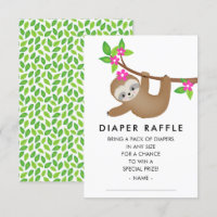 Sweet Sloth Girls Baby shower Déchets Raffle