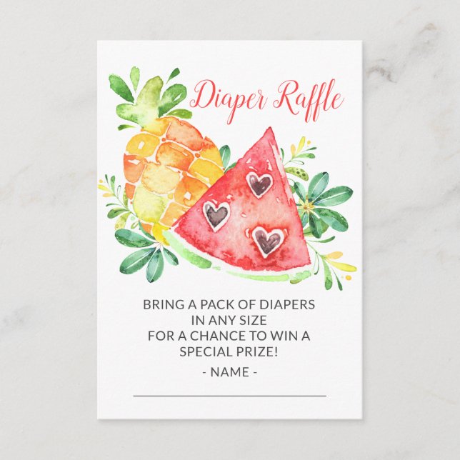 Carte D'accompagnement Sweet Watermelon Baby shower Déchets Raffle (Devant)