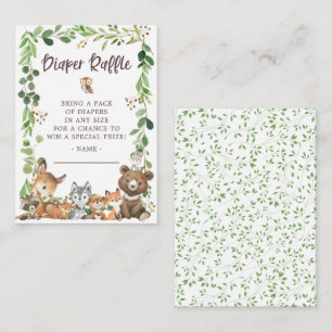 Carte D'accompagnement Sweet Woodland Animals Baby Diaper Raffle