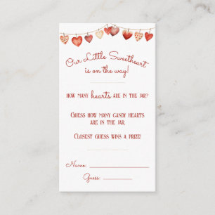 Carte D'accompagnement Sweetheart Baby shower Devine Combien De Coeurs Je