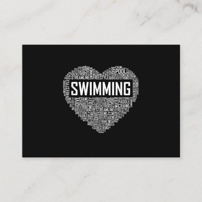 Carte D'accompagnement Swimming Heart Coach Swimmer Venin Swim Lover Toxi (Devant)