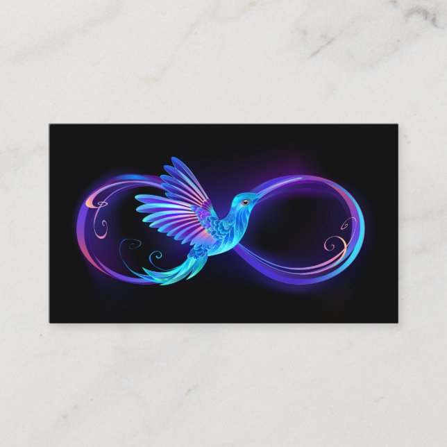 Carte D'accompagnement Symbole de Neon Infinity par Glowing Hummingbird (Devant)