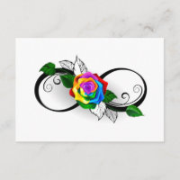 Symbole d'infini avec Rose arc-en-ciel