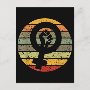 Carte D'accompagnement Symbole féministe Design Retro Vintage, les années