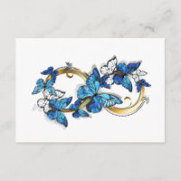 Symbole infini de papillons Morpho bleus