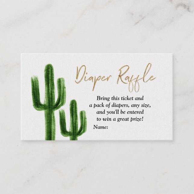 Carte D'accompagnement Taco à propos bébé Cactus Couples Douche Diaper Ra (Devant)