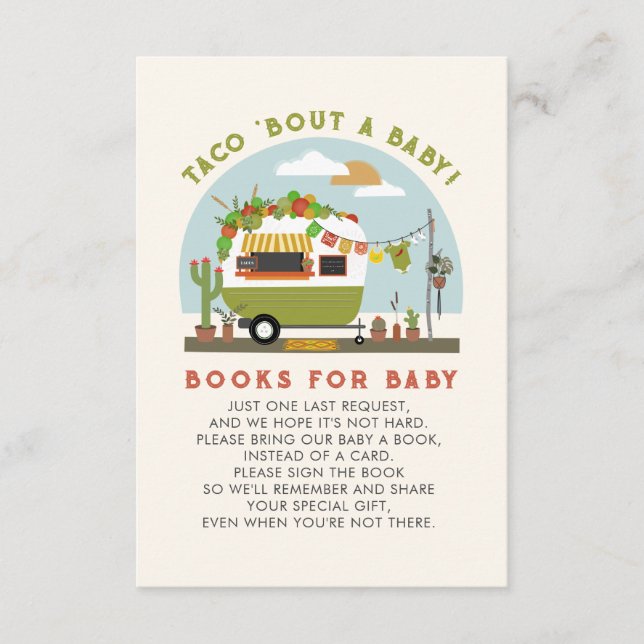 Carte D'accompagnement Taco Bout A Baby Neutral Baby shower Demande (Devant)