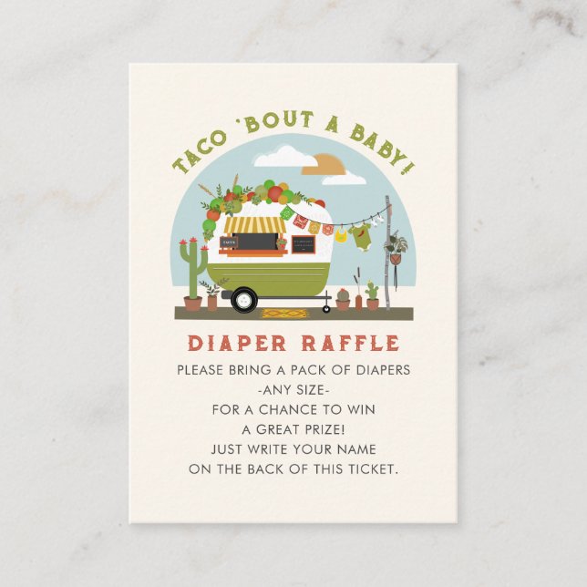 Carte D'accompagnement Taco Bout Un Bébé Neutre Bébé Déchets Raffle (Devant)