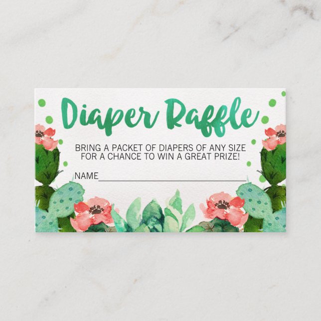 Carte D'accompagnement Taco Cactus Baby shower Déchets Raffin Insertion (Devant)