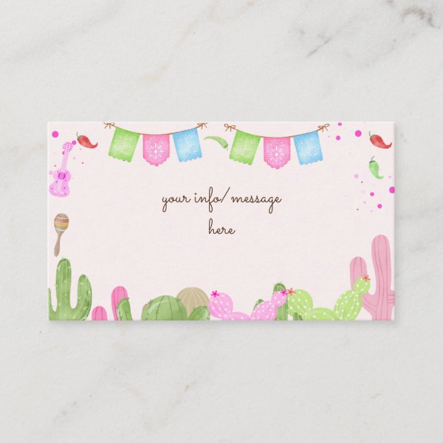 Carte D'accompagnement Taco sur le plaisir fiesta anniversaire de enfant  (Devant)