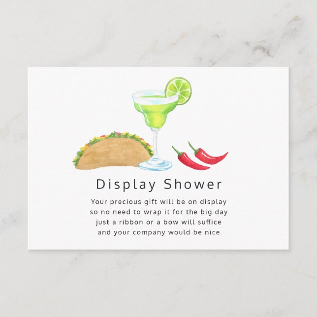 Carte D'accompagnement Tacos et Tequila Fête des mariées avec douche (Devant)