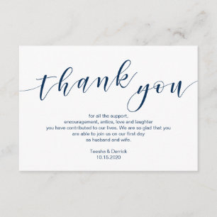 Carte D'accompagnement Tapis bleu marine moderne, Merci Mariage