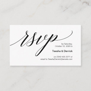 Carte D'accompagnement Tapis noir moderne, mariage RSVP