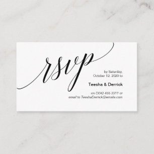 Carte D'accompagnement Tapis noir moderne, mariage RSVP