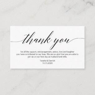 Carte D'accompagnement Tapis noir moderne, Merci Mariage