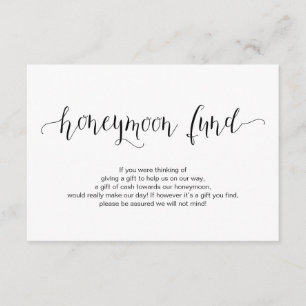 Carte D'accompagnement Tapis noir rustique, Mariage Honeymoon Fund Souhai