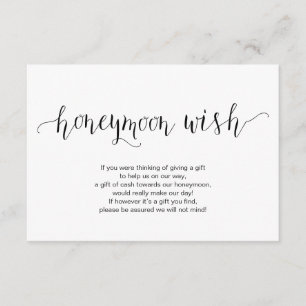 Carte D'accompagnement Tapis noir rustique, Mariage Honeymoon Wish Fund