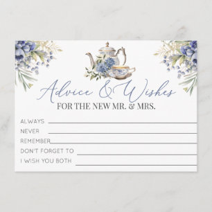 Carte D'accompagnement Tea Party Floral Fête des mariées Conseils et souh